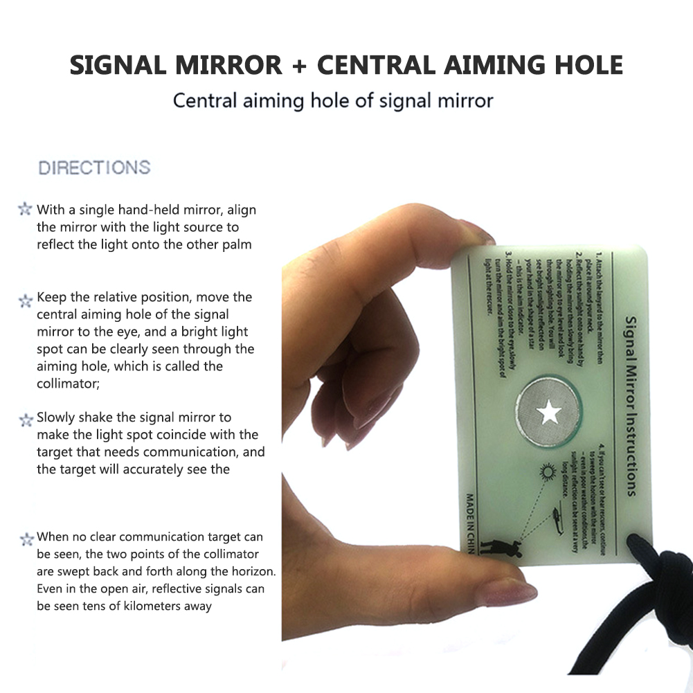 Signal Mirror Rescue - Multifunctionele overlevingskayak voor noodgevallen, reddingssignaalspiegel, buitengereedschap