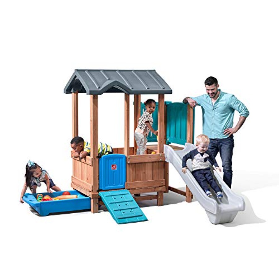 Outdoor Adventure Kids - Woodland Adventure Speelhuis & Glijbaan, Buitenspeelset