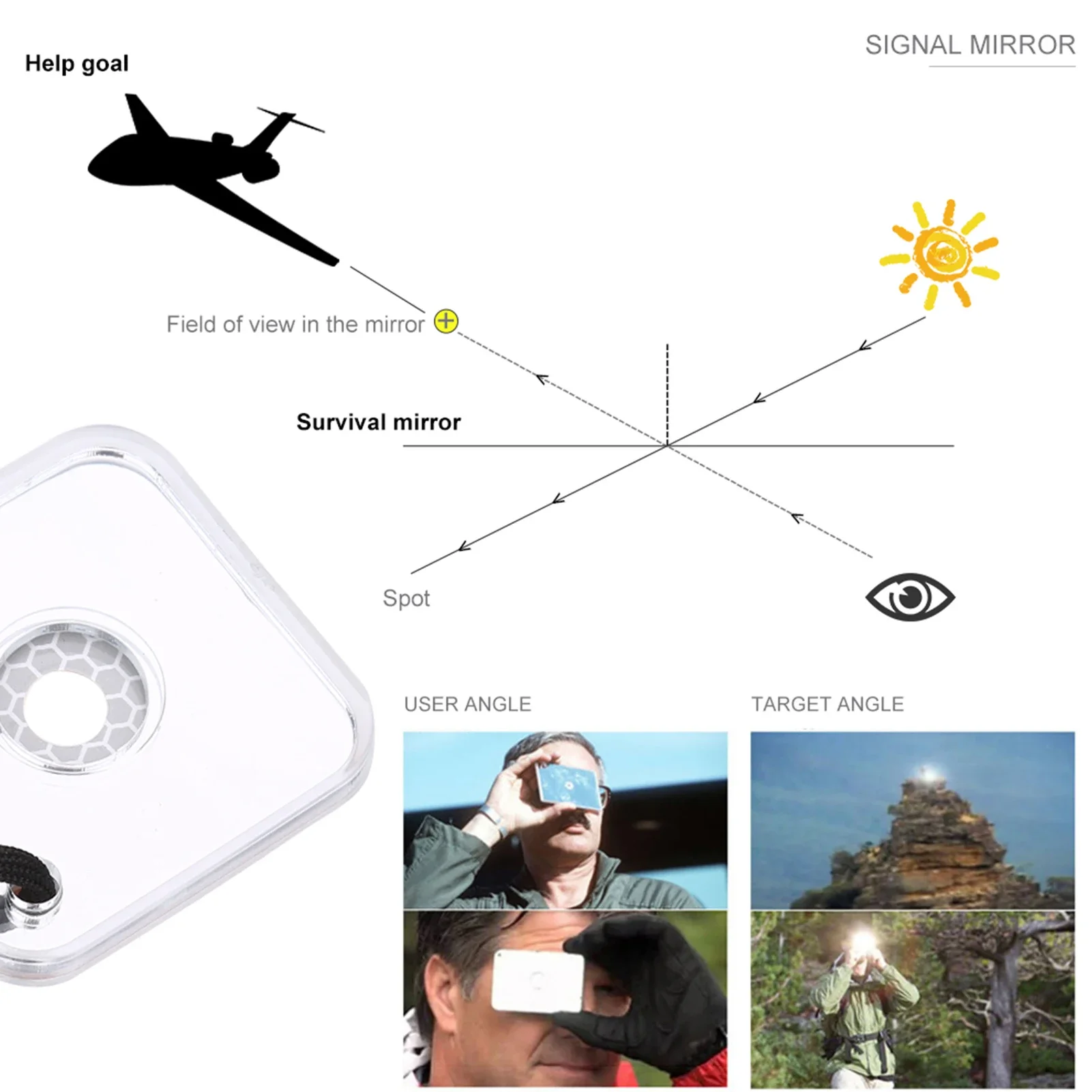 Buiten Multifunctioneel Surviv - Signal Mirror Rescue recensie en prijs