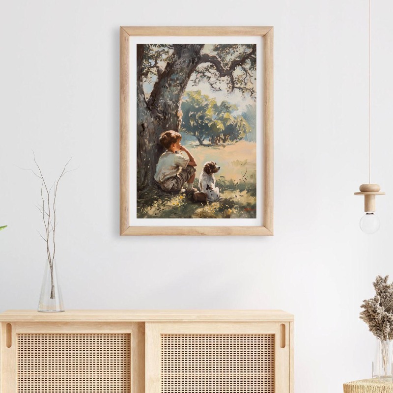 Vintage jongenskamer kunst pos - Outdoor Adventure Kids recensie en prijs