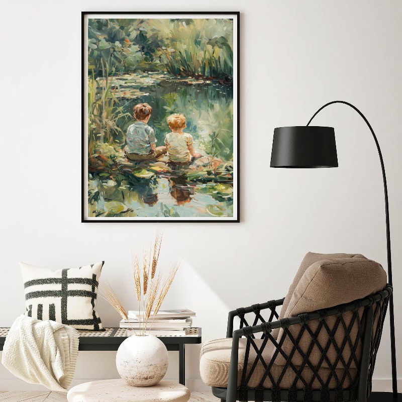 Vintage jongenskamer kunst pos - Outdoor Adventure Kids recensie en prijs